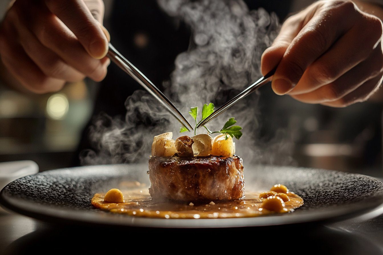 Plating einer Tasting-Menü-Komposition im Tafelhaus